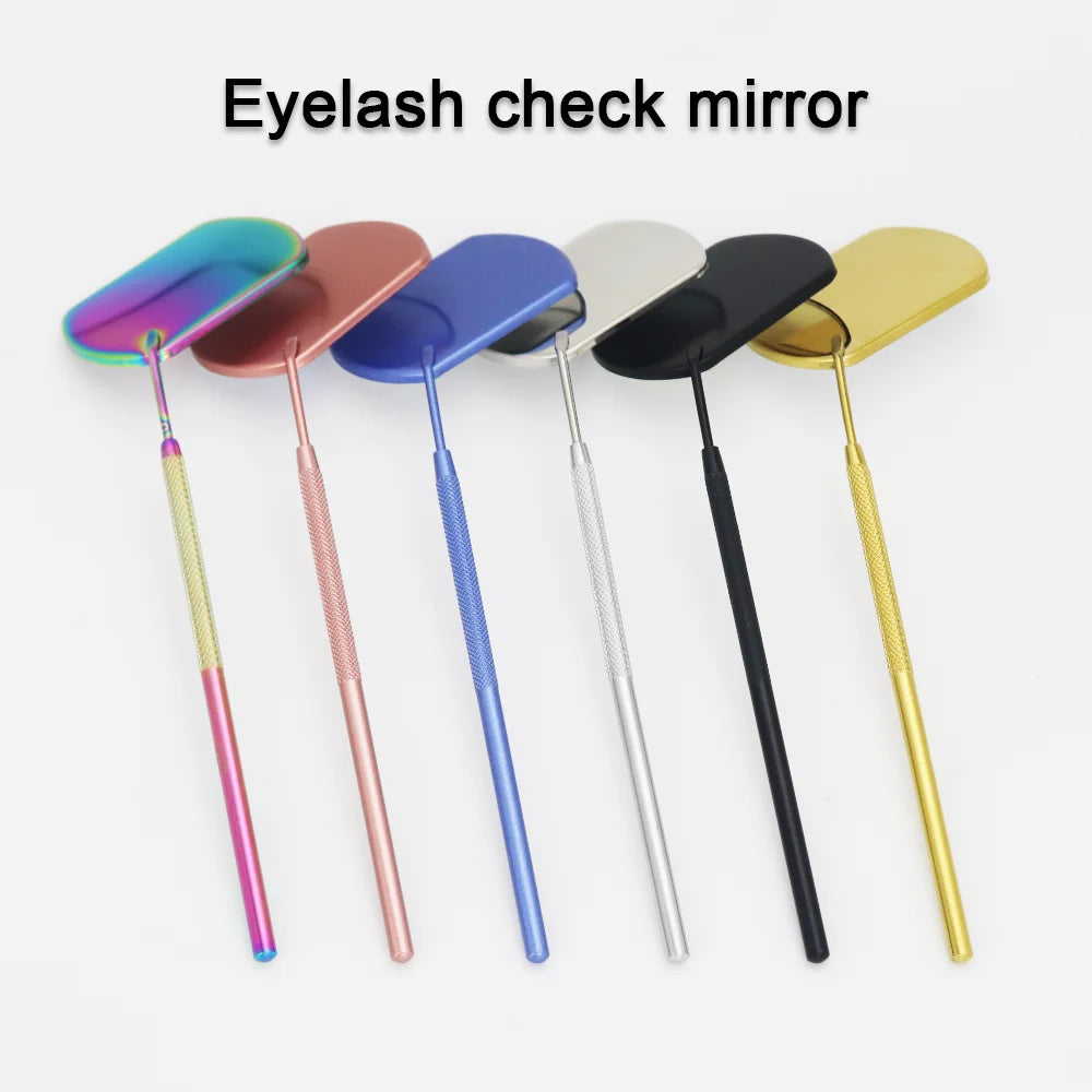 GLAMLASH espejo de pestañas espejo de maquillaje grande aumento belleza mango largo para comprobar extensión de pestañas postizas herramienta de maquillaje