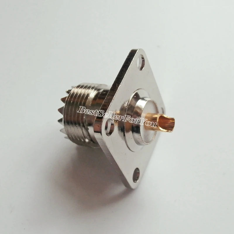 Panel hembra UHF SO239 SO-239, brida de 4 orificios, conector RF de montaje en Panel de soldadura, 1 unidad