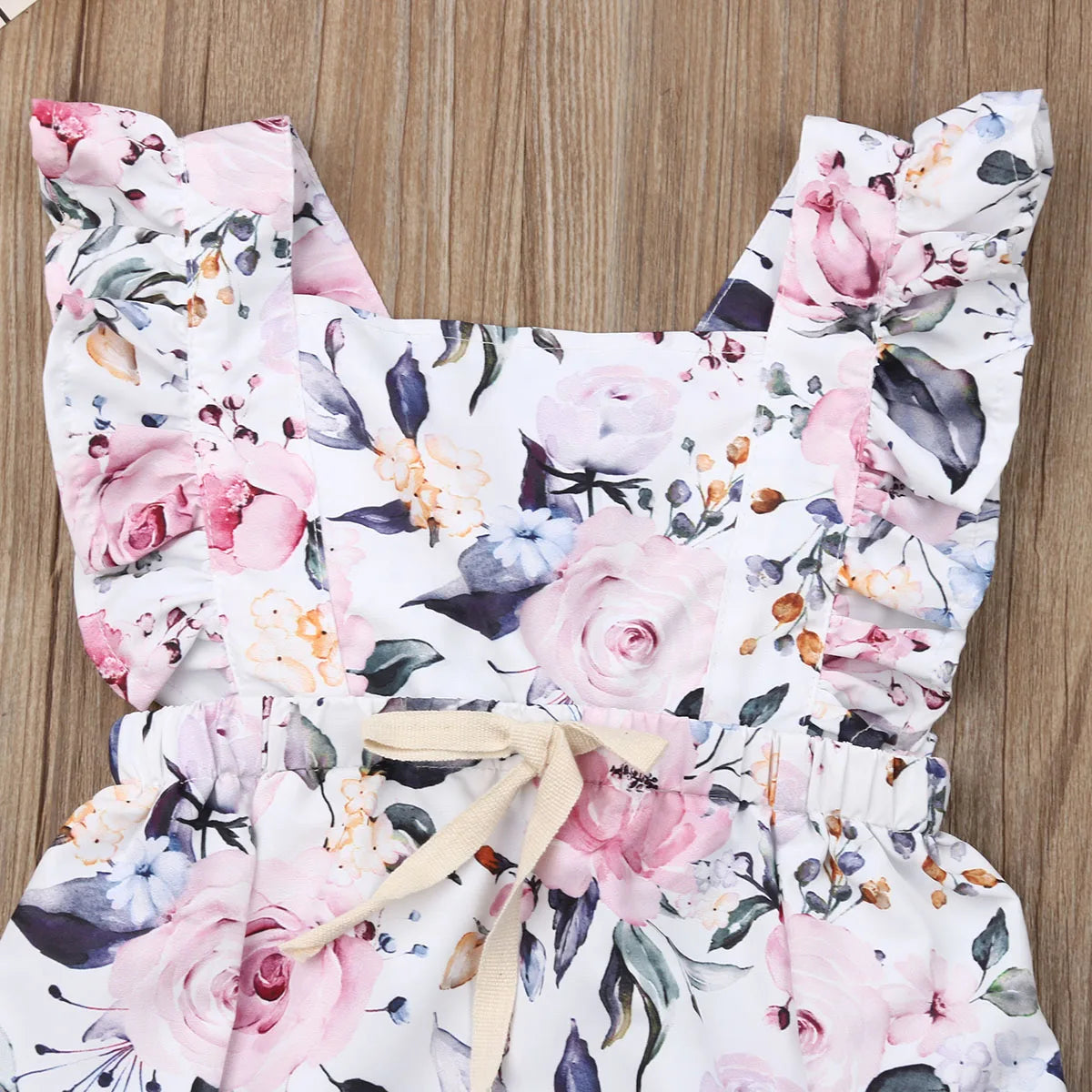 Baby Girl Sleeveless Summer Print Romper