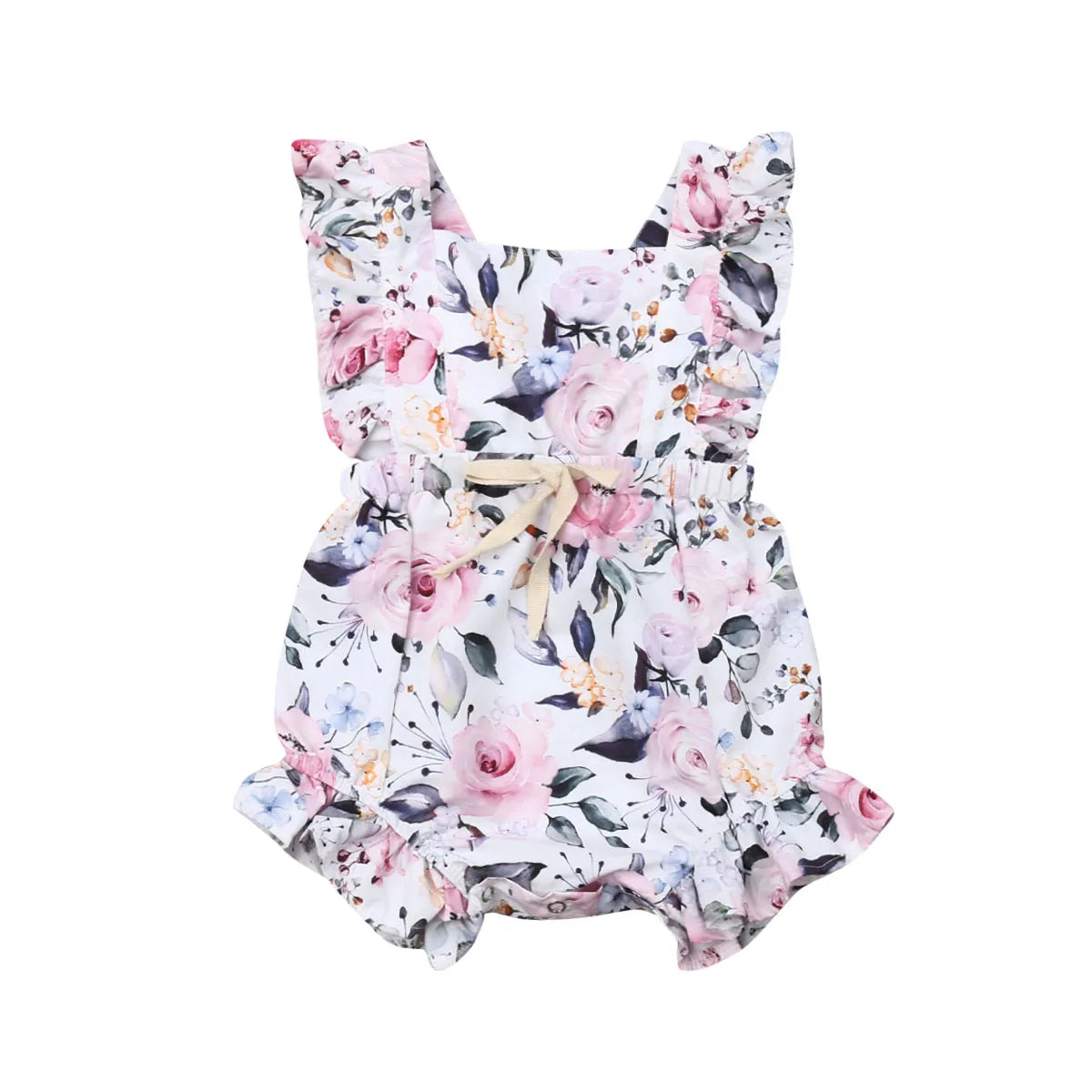 Baby Girl Sleeveless Summer Print Romper