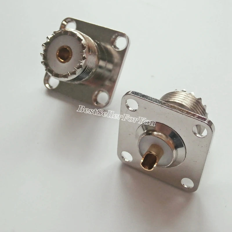 Panel hembra UHF SO239 SO-239, brida de 4 orificios, conector RF de montaje en Panel de soldadura, 1 unidad