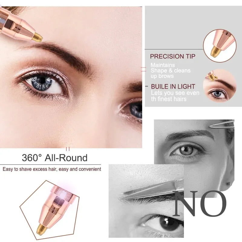 Depiladora eléctrica portátil 2 en 1 recargable, depilación facial, afeitadora de cejas, afeitadora facial indolora para rostro y labios.