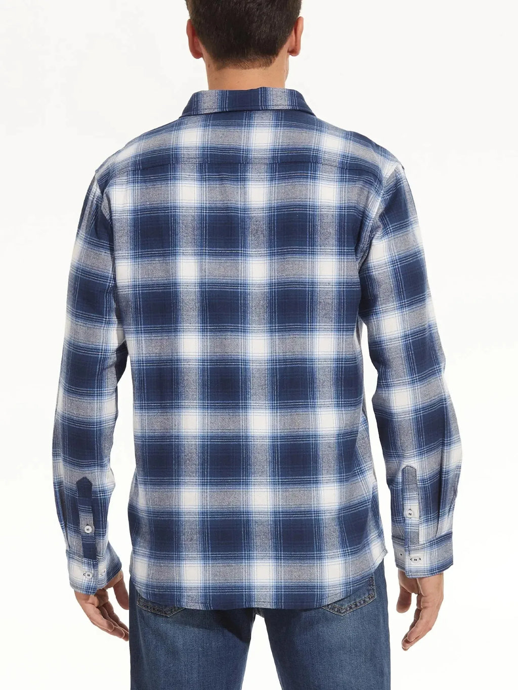 TACVASEN-Camisa de manga larga para hombre, chaqueta de franela, ligera, con botones y bolsillos