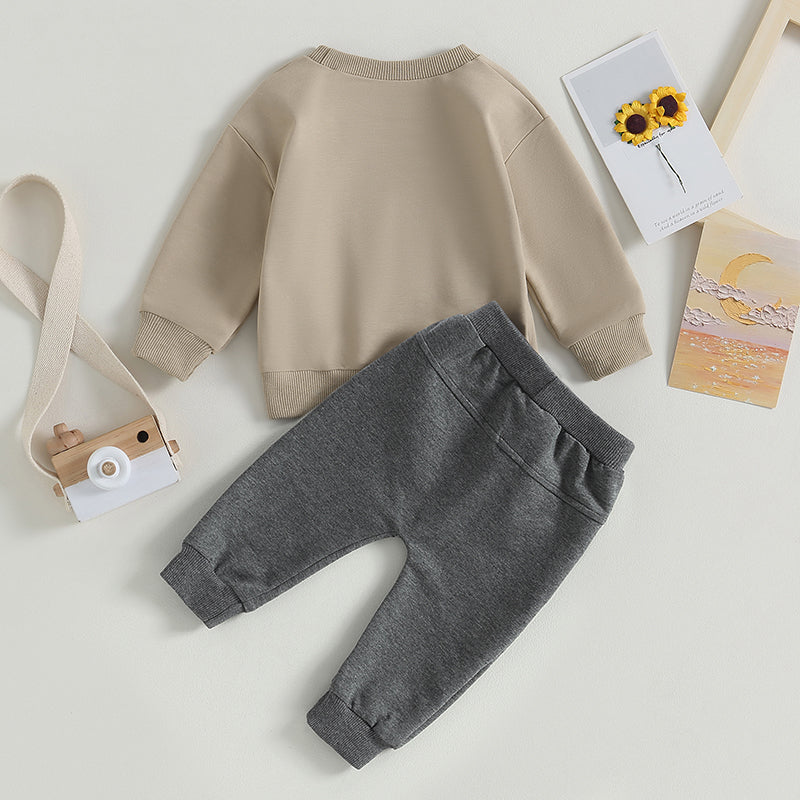 Toddler Letter-Print Long-Sleeve Top & Pants Set
