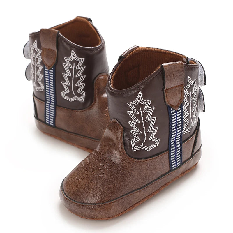 Baby Cowboy Boots - Western Style | Soft soled First Walking Shoes for Newborns and Preschoolers