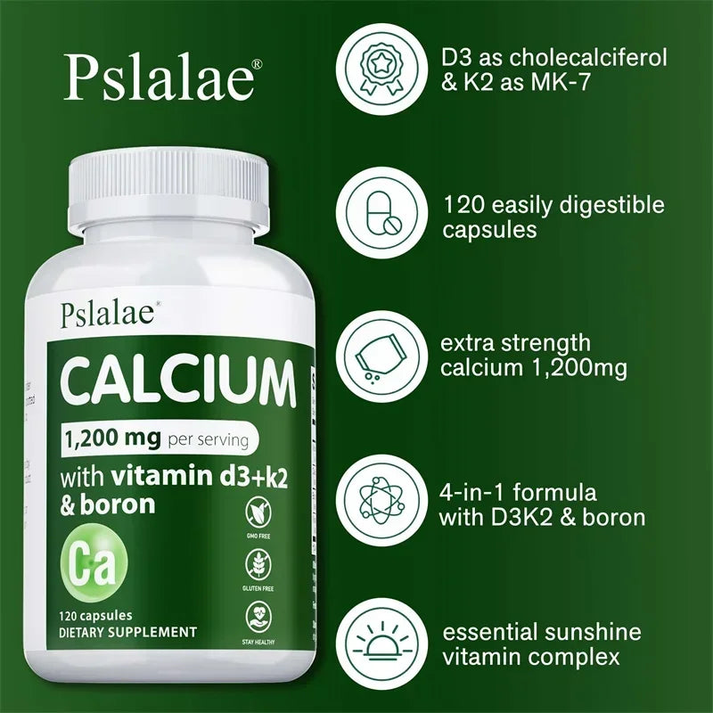 Suplemento de calcio: función cardíaca y inmune, regula la absorción de calcio, apoya el hueso saludable