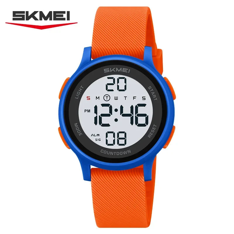 SKMEI 2427 relojes de pulsera digitales coloridos para niños, reloj electrónico deportivo resistente al agua para niños y niñas, reloj infantil a prueba de golpes