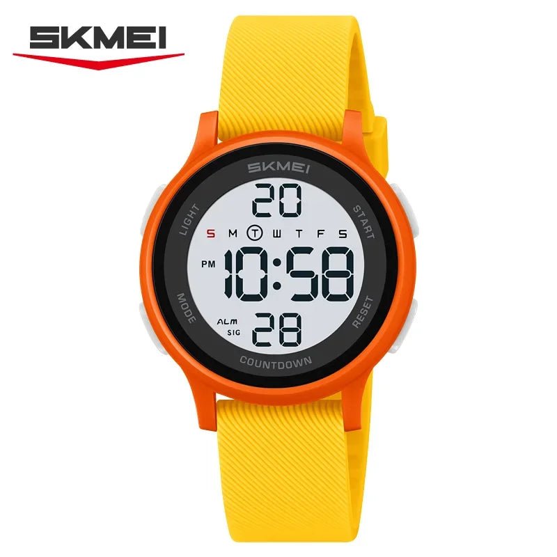 SKMEI 2427 relojes de pulsera digitales coloridos para niños, reloj electrónico deportivo resistente al agua para niños y niñas, reloj infantil a prueba de golpes