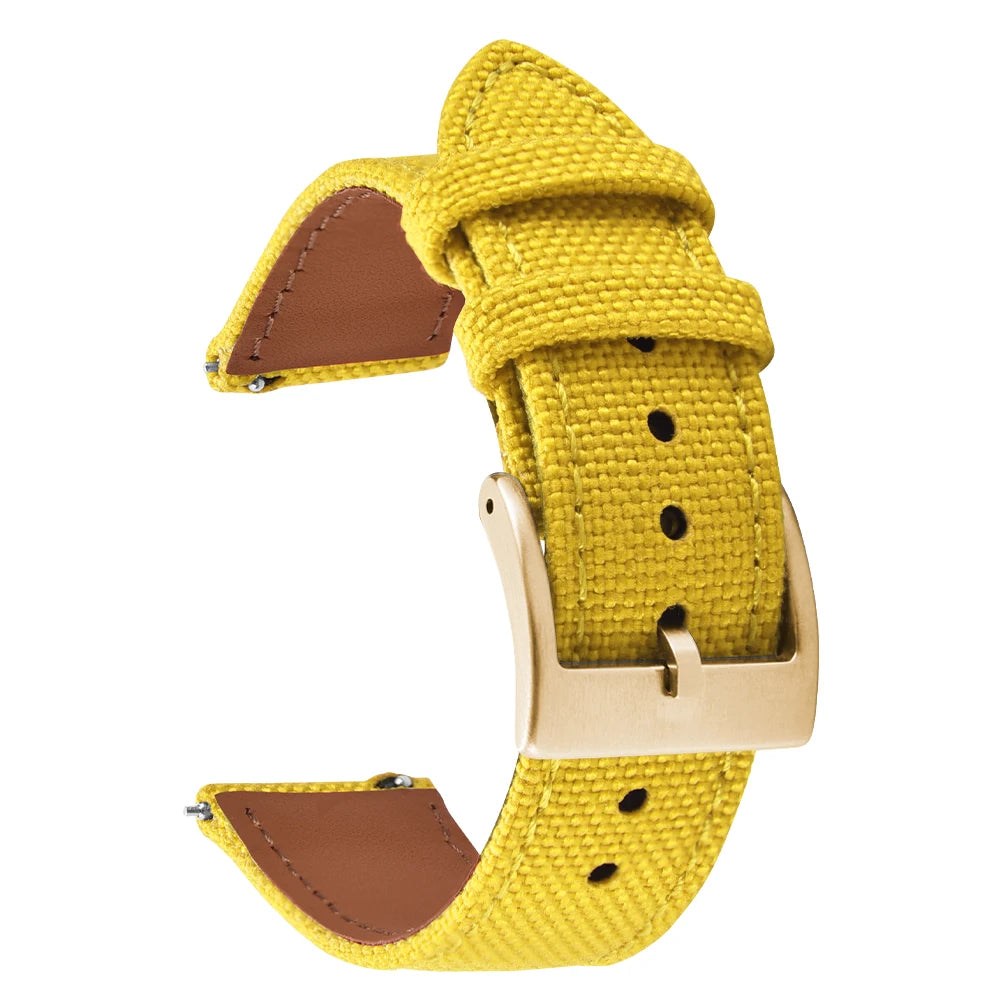 Correa de reloj de nailon de 18mm, 20mm y 22mm, correas de reloj de cuero y tela de vela de dos caras, pulseras de liberación rápida, cinturón deportivo para hombres y mujeres