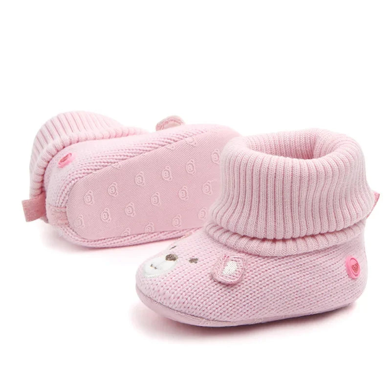 Baby Wool Shoes Little Boy and Girls Newborn Bootie Winter Warm Infant Toddler Crib Shoes Classic Floor First Walkers