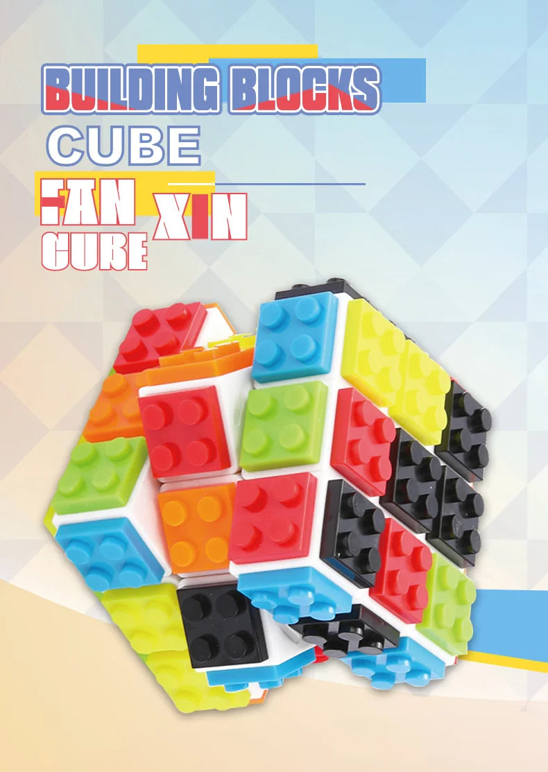 DIY Series Bricks Magic Cube 3x3x3 Professional Speed Cube Puzzle Toys Enlighten Educational Building Blocks Toys for Kids Gifts