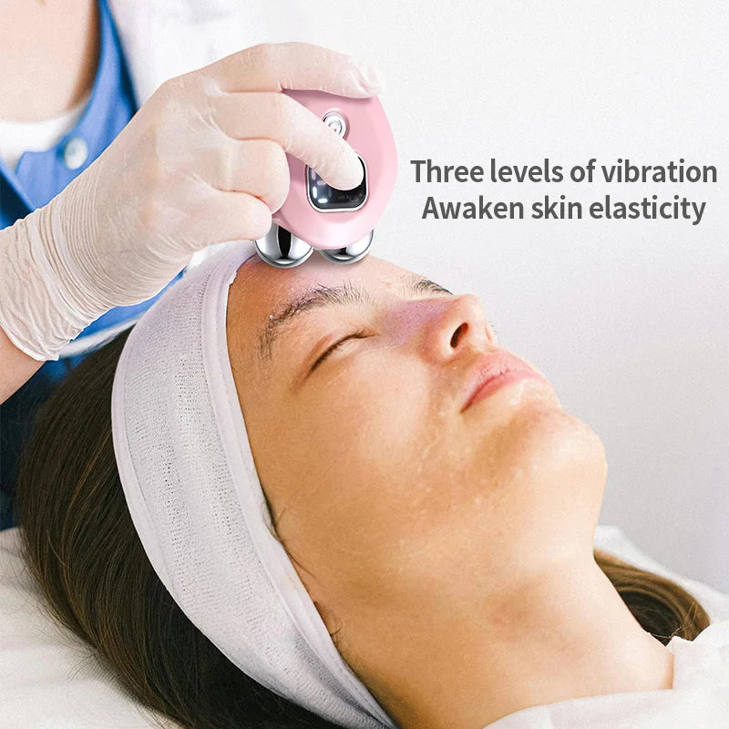 Masajeador de rodillo de microcorriente portátil, vibración eléctrica, levantamiento de cara y cuello, instrumento de belleza antiarrugas para estiramiento de la piel