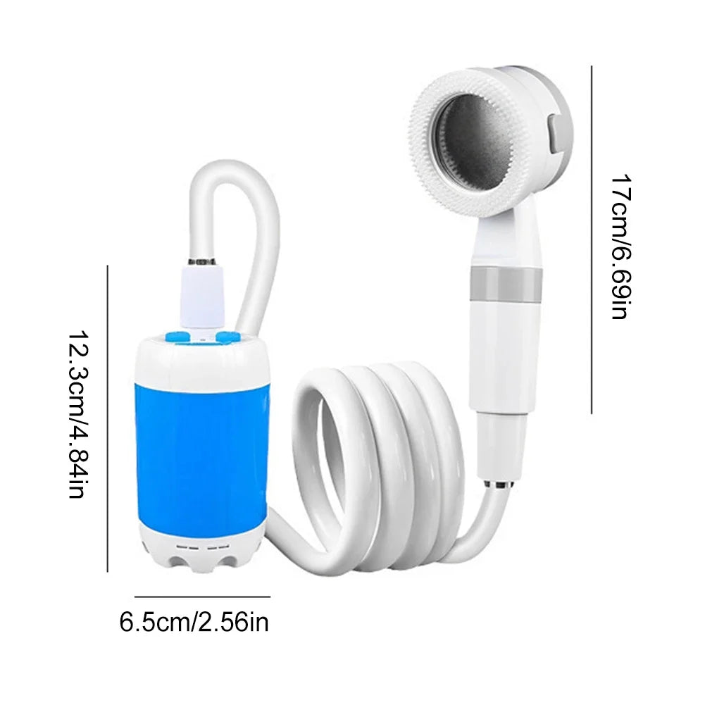 Bomba de ducha portátil para acampar con pantalla Digital, bomba de ducha eléctrica recargable mejorada de 4000mAh, para acampar, dormitorio en la playa