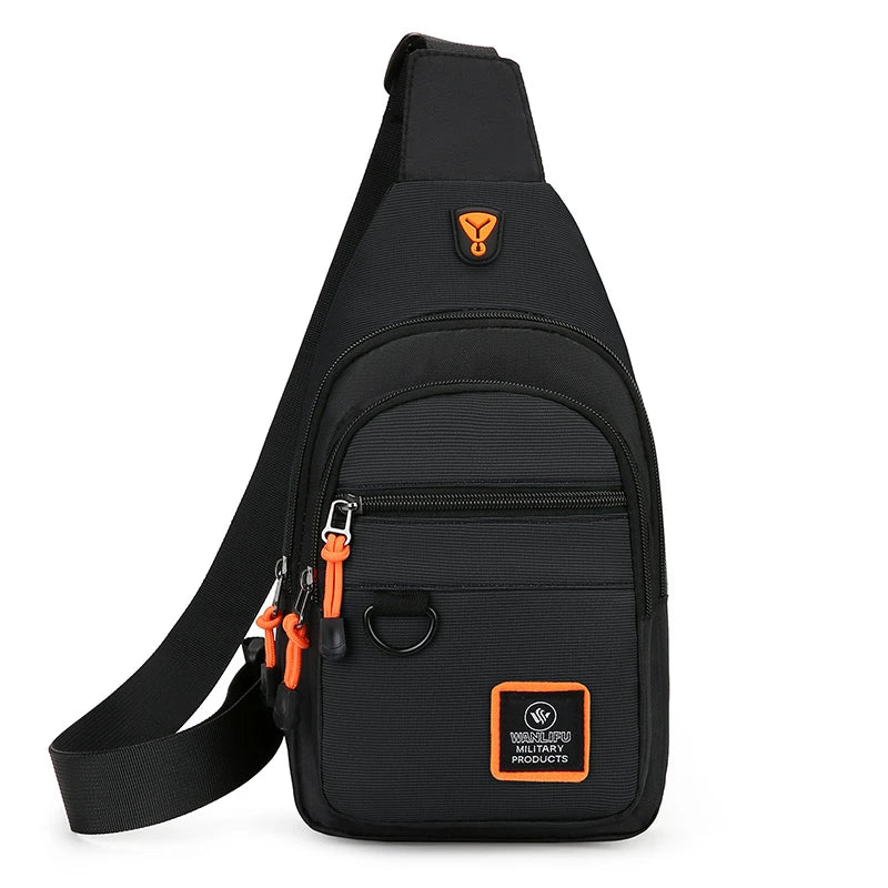 Casual Men Chest Bag Nylon Small Shoulder Bag Running Cycling Belt Sling Bag Outdoor Sport Crossbody Bag Travel Phone Pouch Bag