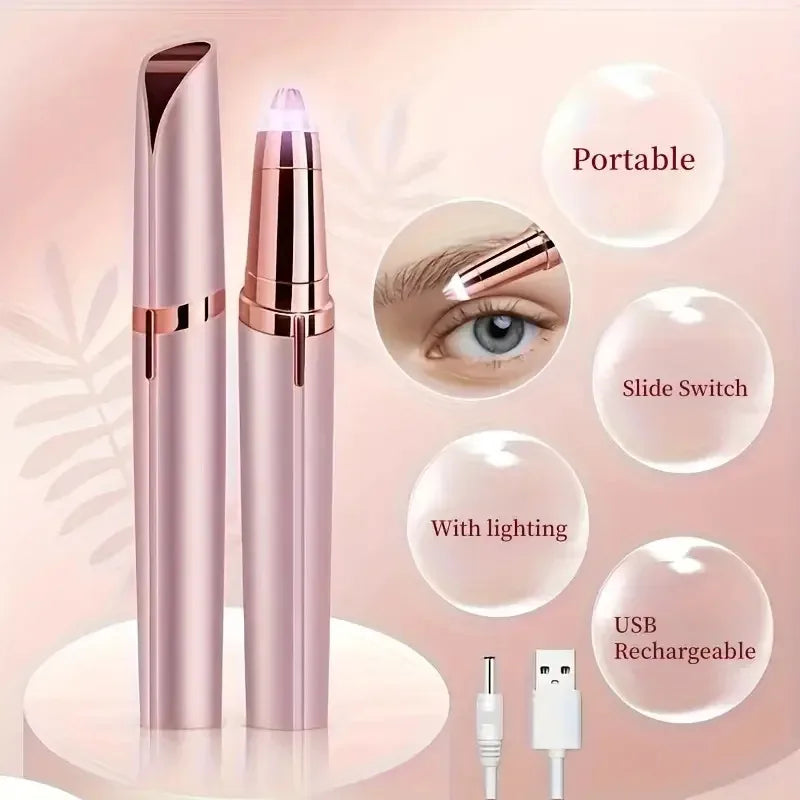 Recortador de cejas eléctrico, depilación de seguridad, depiladora de cejas, cargador USB, Mini afeitadora moldeadora, depilación, belleza indolora