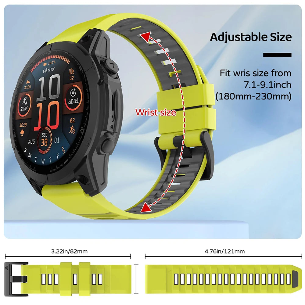 Correa de silicona para reloj Fenix 8 Pro, correa deportiva de 22/26mm para Garmin Tactix 7/Quatix8 Forerunner 970 965 Instinct 2X, pulsera de ajuste rápido