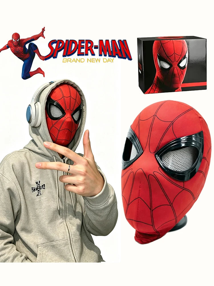 Spider-Man Cosplay Mask with Chin-Activated Blinking Eyes