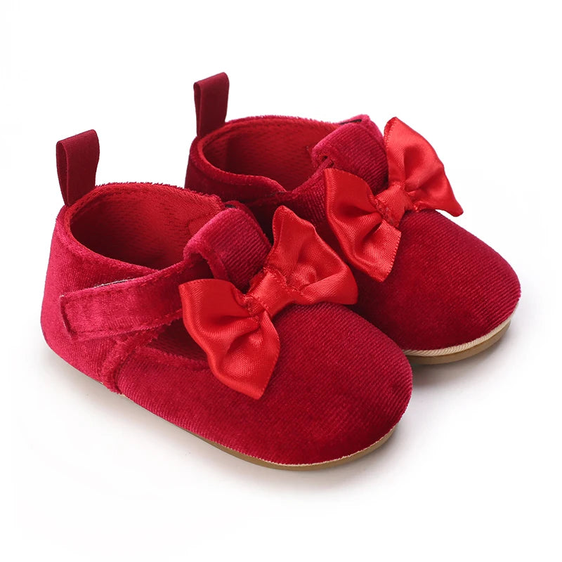 Zapatos de Terciopelo Rojos para Bebé