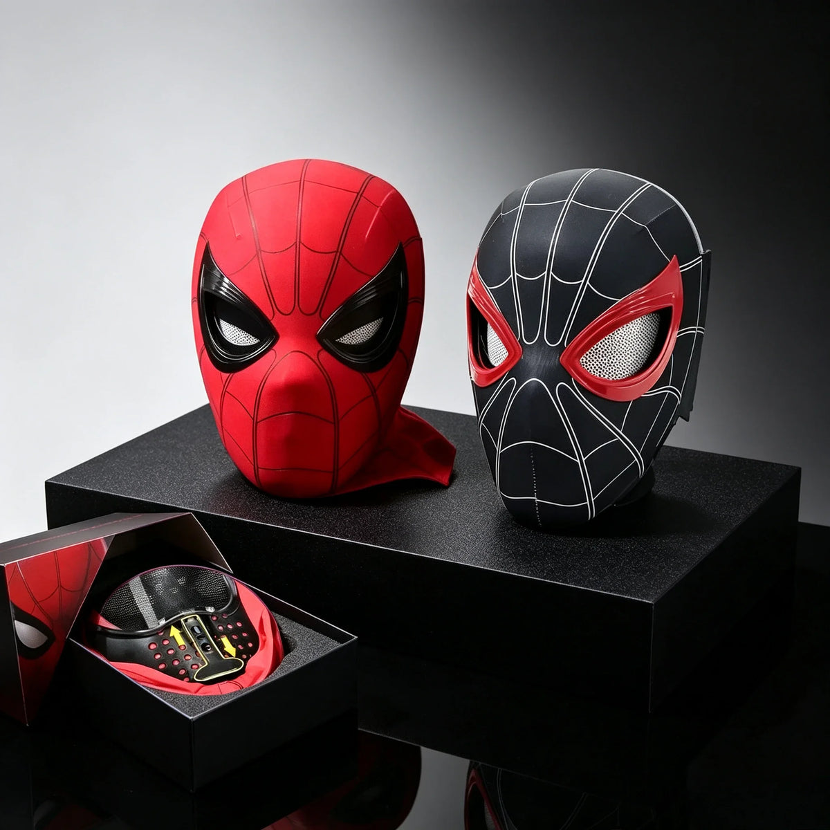 Spider-Man Cosplay Mask with Chin-Controlled Moving Eyes
