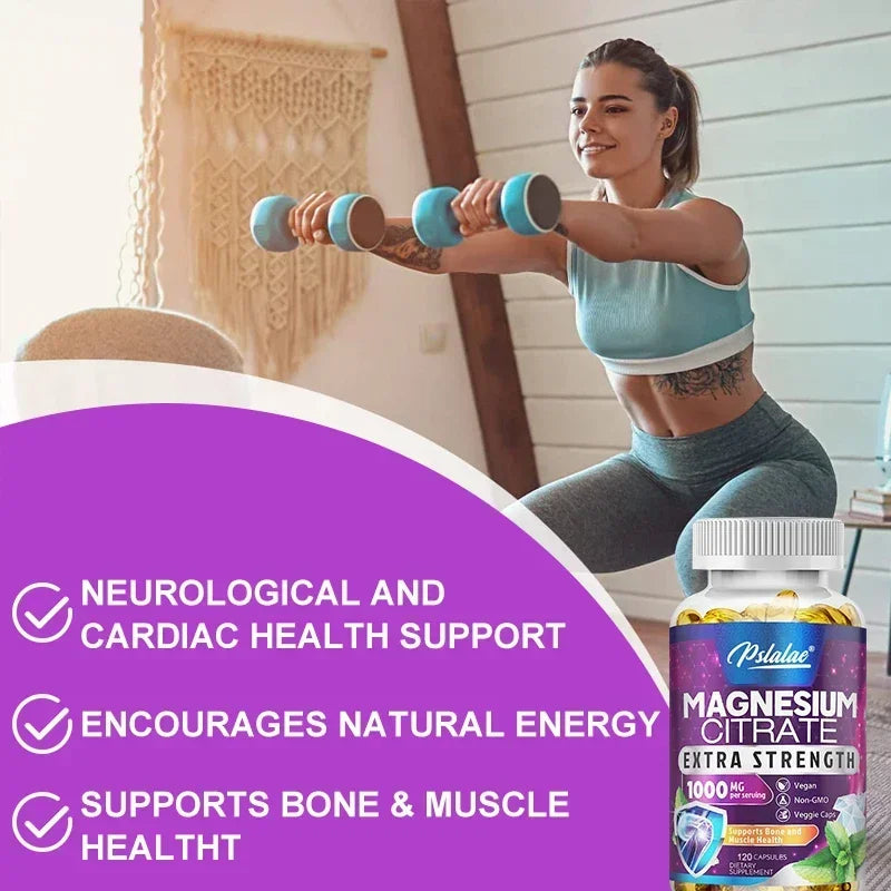 Citrato de magnesio: soporte muscular, nervio y energía, mejora la salud del corazón