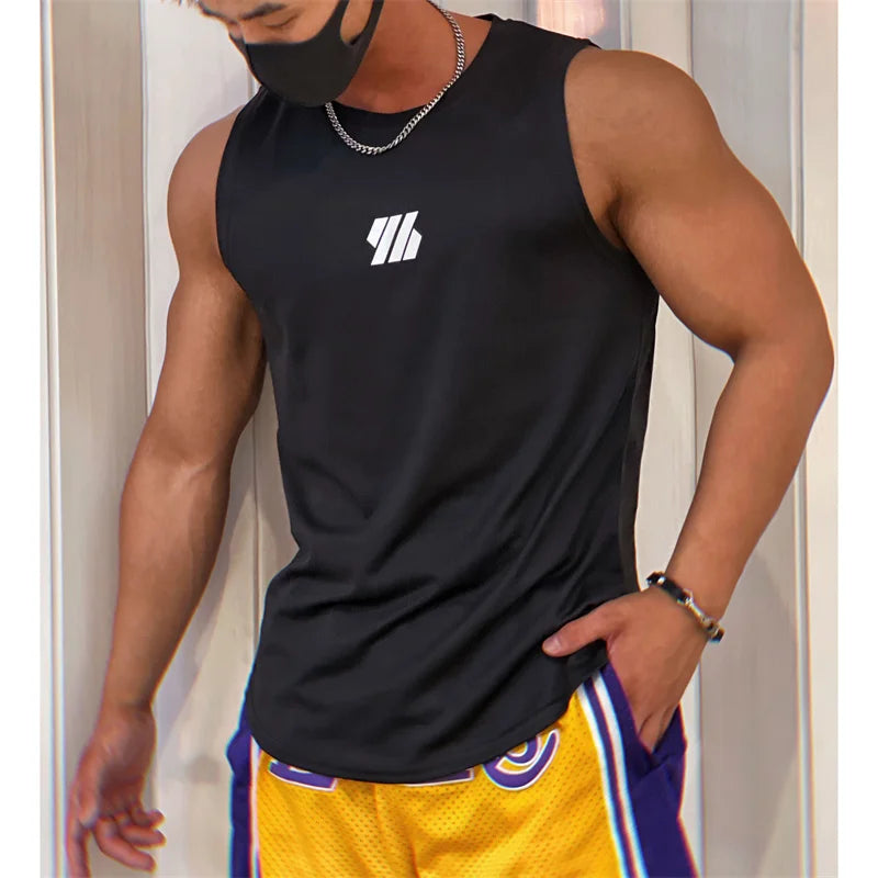 Chaleco de gimnasio de verano para hombre, camisa de malla de alta calidad, camisetas sin mangas, camisetas sin mangas para correr, chaleco deportivo para Fitness, ropa para hombre 2025
