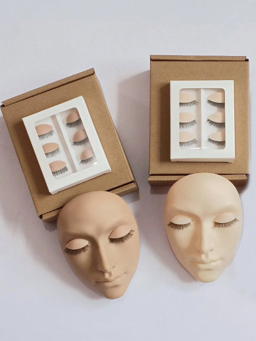 Cabeza de maniquí de pestañas, entrenamiento Facial falso de silicona cosmetología de la piel extensión de ojos de pestañas práctica maquillaje herramientas de tratamiento facial