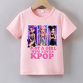 Camiseta Kpop para niñas, camiseta de verano de algodón suave con estampado de ídolos, camiseta de verano de algodón suave con estampado de ídolos, camiseta de verano de algodón suave con estampado de ídolos, camiseta