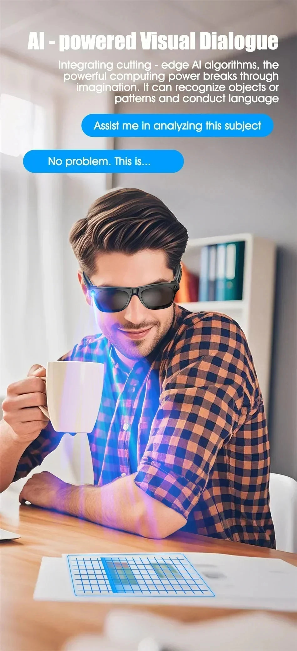 Lenovo Bluetooth 8K Smart AI Touch Glasses Camera With 800w Sport ChatGpt4.0 Sunglasses Calling Music Player For Men Women Gifts