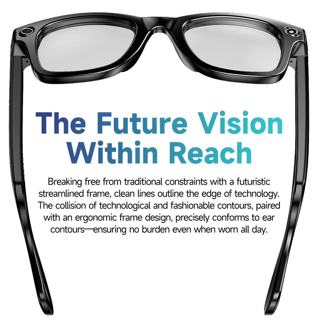 Gafas inteligentes HD grabación de vídeos reconocimiento de fotos AI traducción de respuesta 290mAh batería grande IP67 gafas Bluetooth impermeables
