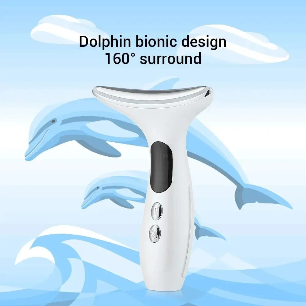 Dispositivo de masaje vibratorio para cuello y cara, máquina de Estiramiento facial, microcorrientes, terapia de luz roja, antiarrugas