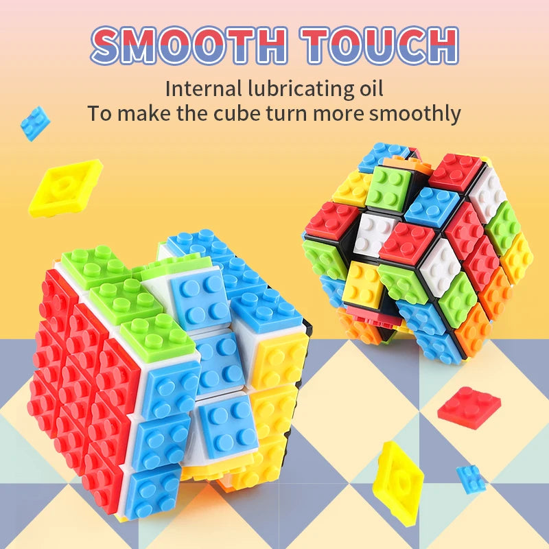 DIY Series Bricks Magic Cube 3x3x3 Professional Speed Cube Puzzle Toys Enlighten Educational Building Blocks Toys for Kids Gifts