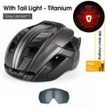 Casco de Ciclismo Ultraligero WEST BIKING con Luz Trasera y Gafas Integradas para Hombre y Mujer, Casco de Seguridad para Ciclismo de Montaña, Carretera y Motocicleta
