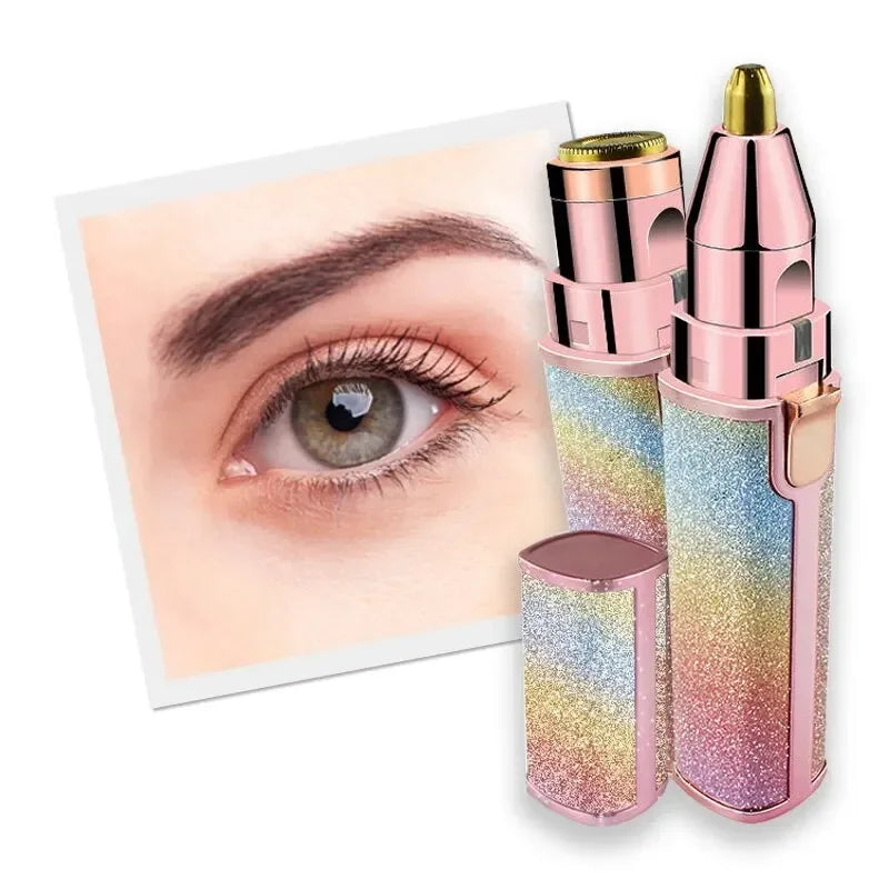 Depiladora Eléctrica de Cejas para Mujer 2 en 1, Recargable, Depilación Facial y Afeitadora de Cejas, Depiladora Corporal sin Dolor