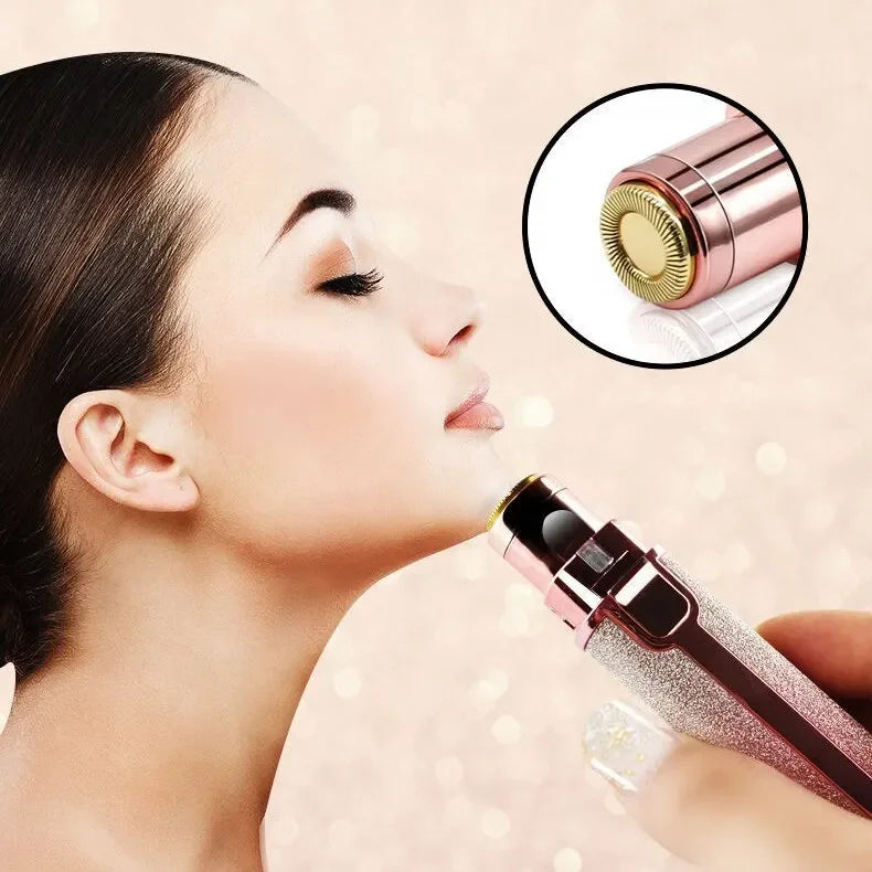 Depiladora eléctrica portátil 2 en 1 recargable, depilación facial, afeitadora de cejas, afeitadora facial indolora para rostro y labios.