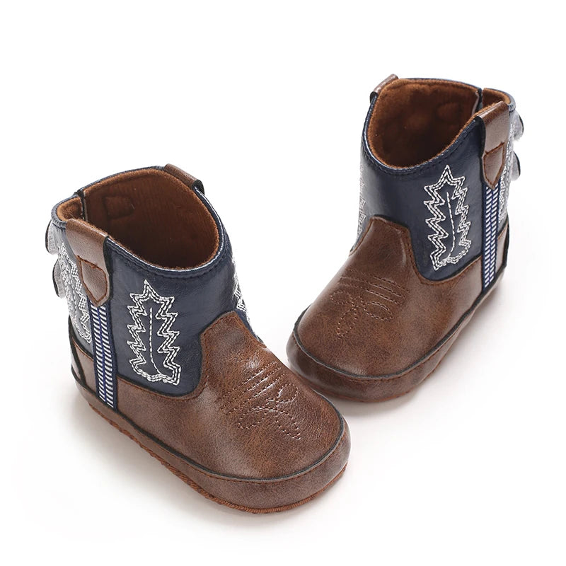 Baby Cowboy Boots - Western Style | Soft soled First Walking Shoes for Newborns and Preschoolers