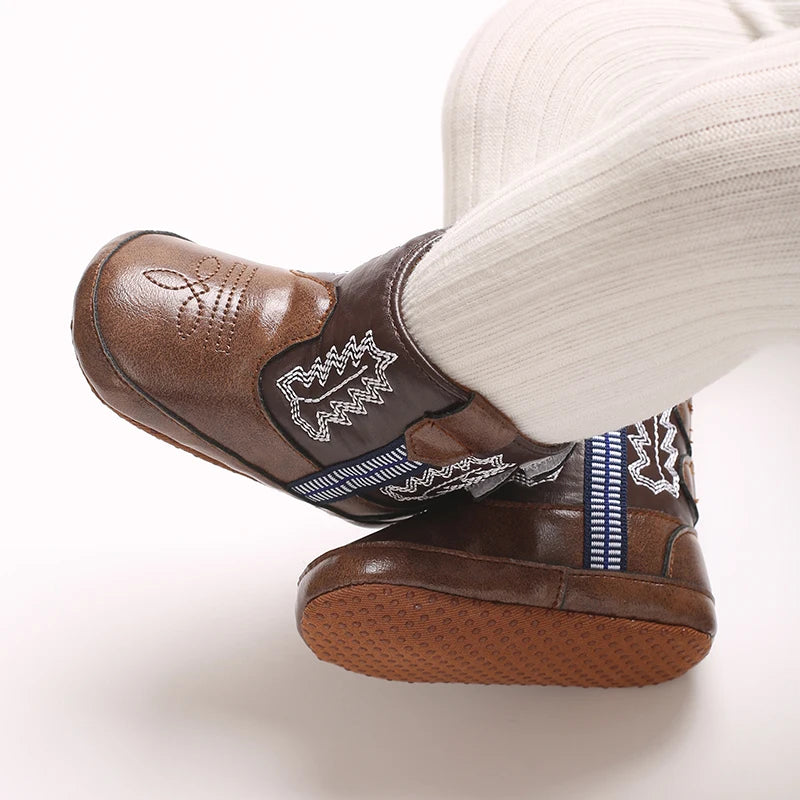 Baby Cowboy Boots - Western Style | Soft soled First Walking Shoes for Newborns and Preschoolers