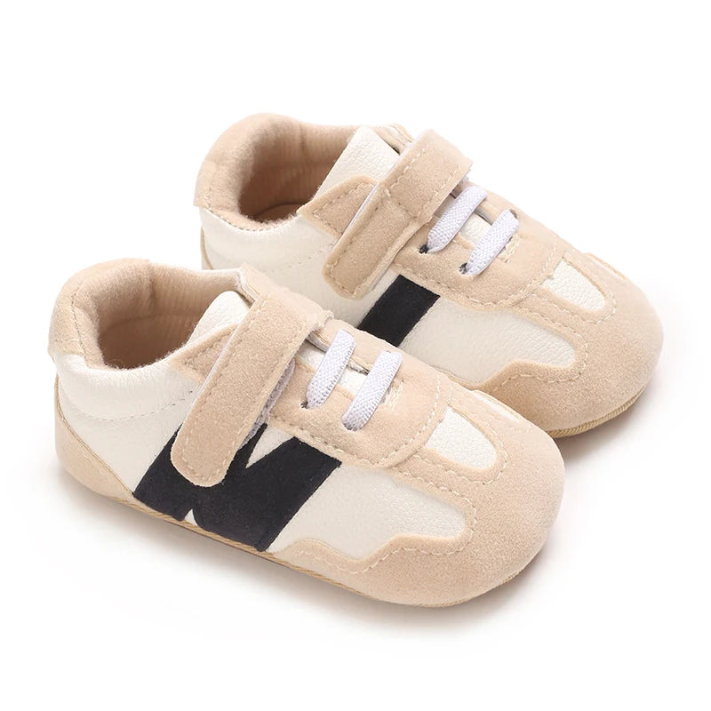 0-18 Months Newborn Baby Classic Sneakers Letters Splicing Baby Casual Shoe Anti-slip Hundred Walking Baby Boys Girls Baby Shoes