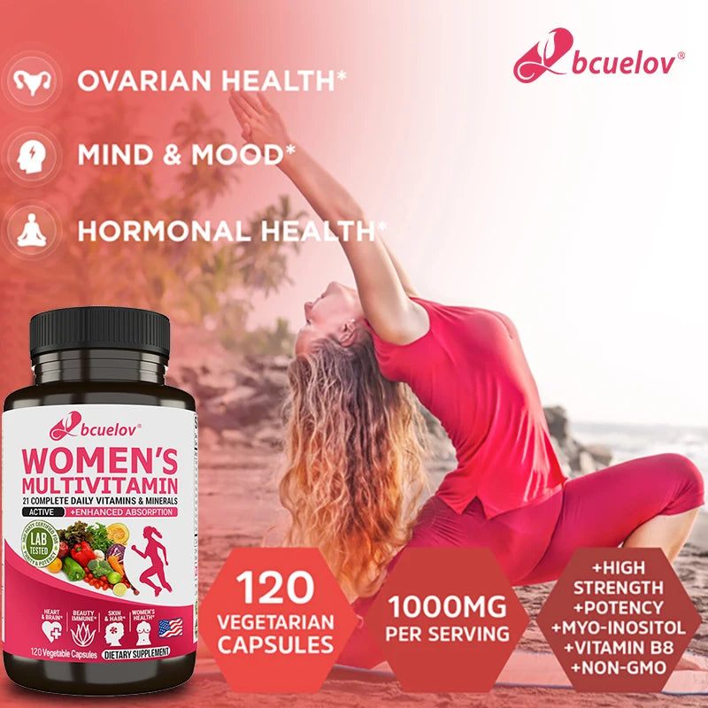 Suplemento multivitamínico multimineral para mujer - Magnesio Biotina Calcio Zinc Selenio - Apoya las articulaciones Piel Uñas