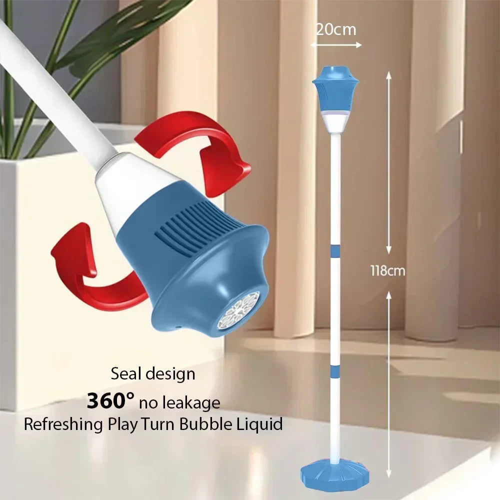 Máquina de burbujas con soporte con luces y música para soplador de burbujas de jabón al aire libre, adecuado para deportes acuáticos, decoración para fiesta de boda, burbujas