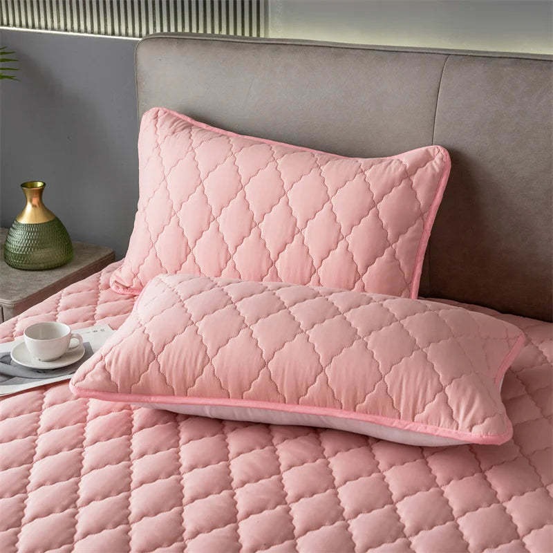 Funda de almohada impermeable acolchada de algodón cepillado, juego de una sola pieza/2 piezas, funda de almohada suave y transpirable para dormitorio y cama
