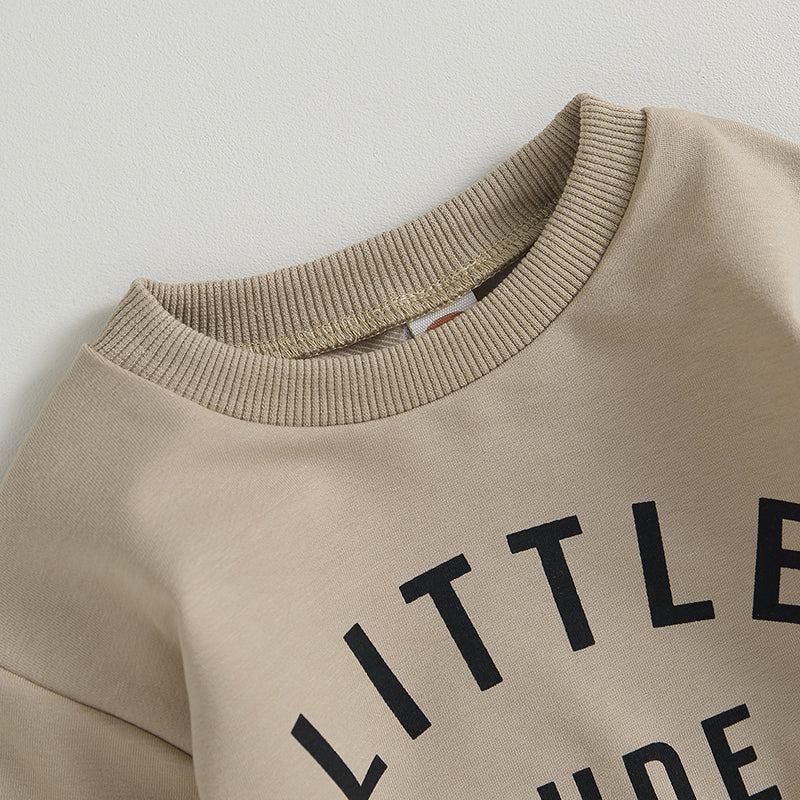 Toddler Letter-Print Long-Sleeve Top & Pants Set