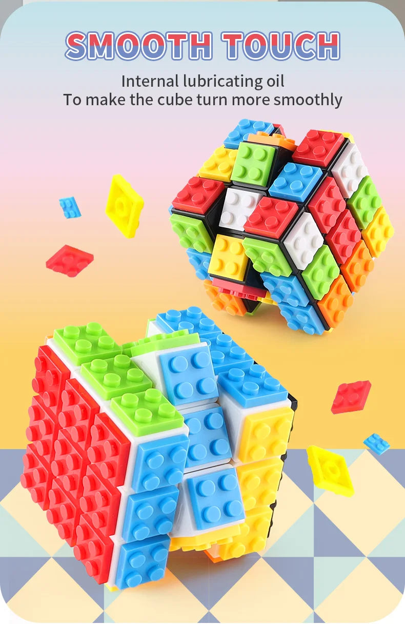 DIY Series Bricks Magic Cube 3x3x3 Professional Speed Cube Puzzle Toys Enlighten Educational Building Blocks Toys for Kids Gifts