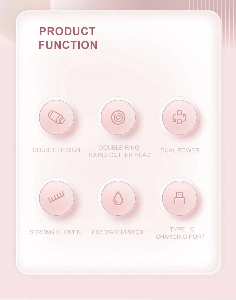 Maquinilla de afeitar eléctrica de doble cabezal para mujer, afeitadora indolora recargable en seco y húmedo, utensilio para eliminar el vello para zonas privadas corporales