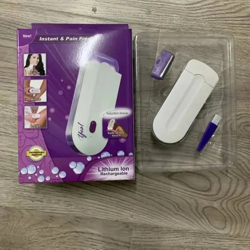 Depiladora de luz azul para cuerpo de mujer, afeitadora de inducción, herramienta de depilación, depiladora de labios de Bikini automática eléctrica rotativa para cara y pierna