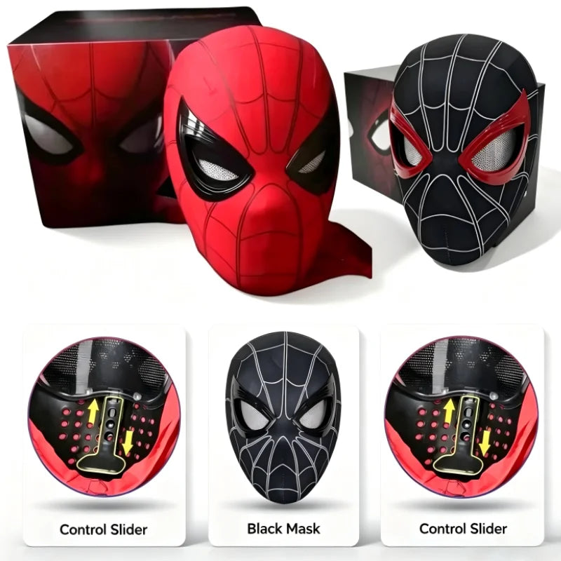Spider-Man Cosplay Mask with Chin-Controlled Moving Eyes