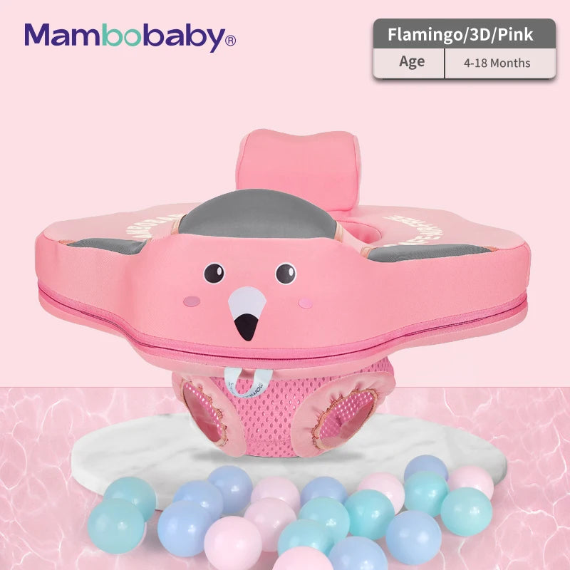 Mambobaby Baby Float with Seat Large Swimming Ring for Infant No Inflation Pool Accessories 6-18-24 Months Pool Game Toys