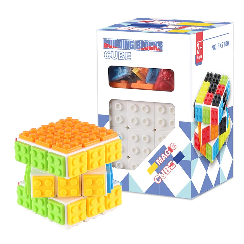 DIY Series Bricks Magic Cube 3x3x3 Professional Speed Cube Puzzle Toys Enlighten Educational Building Blocks Toys for Kids Gifts