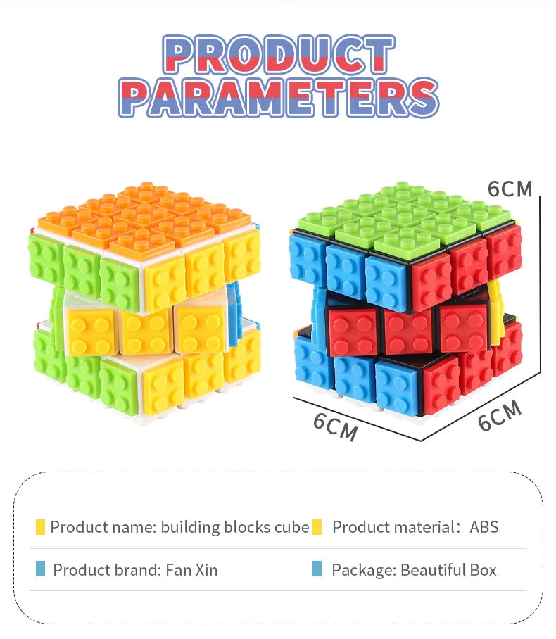 DIY Series Bricks Magic Cube 3x3x3 Professional Speed Cube Puzzle Toys Enlighten Educational Building Blocks Toys for Kids Gifts