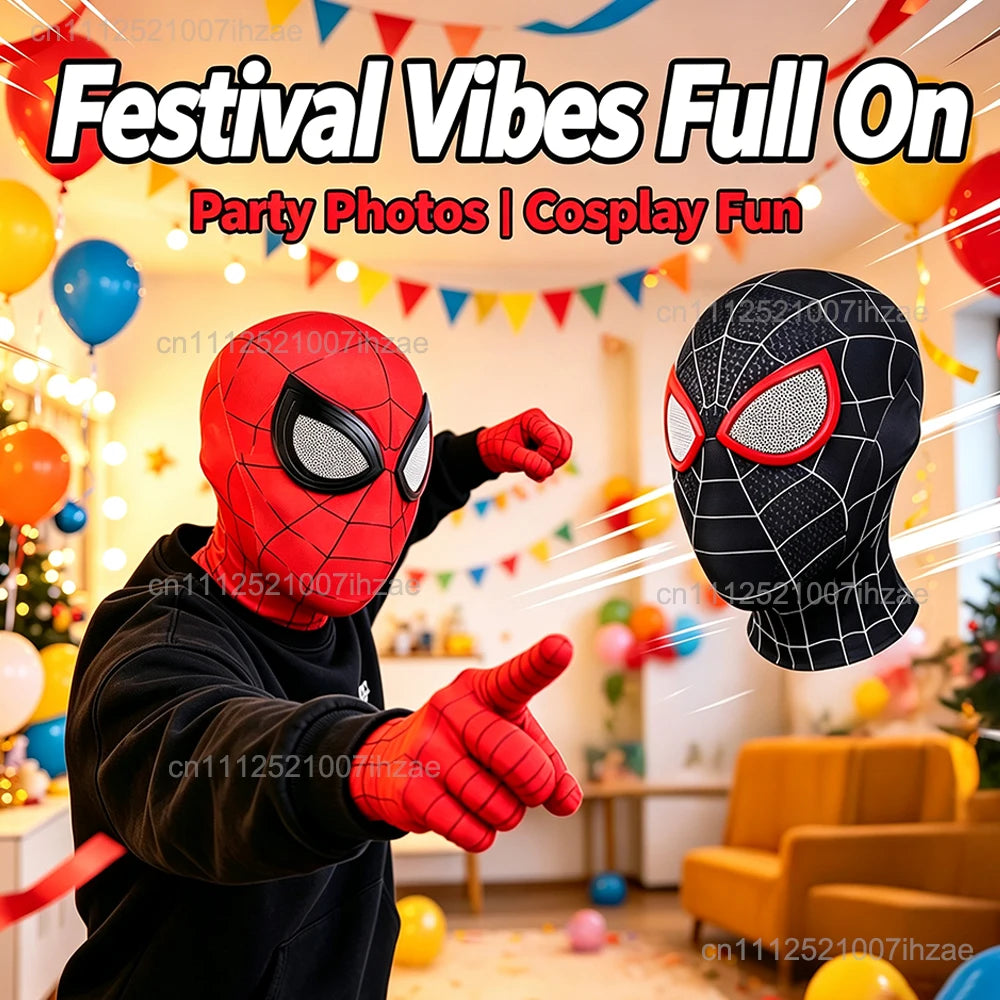 Spider-Man-Inspired Cosplay Mask for Adults