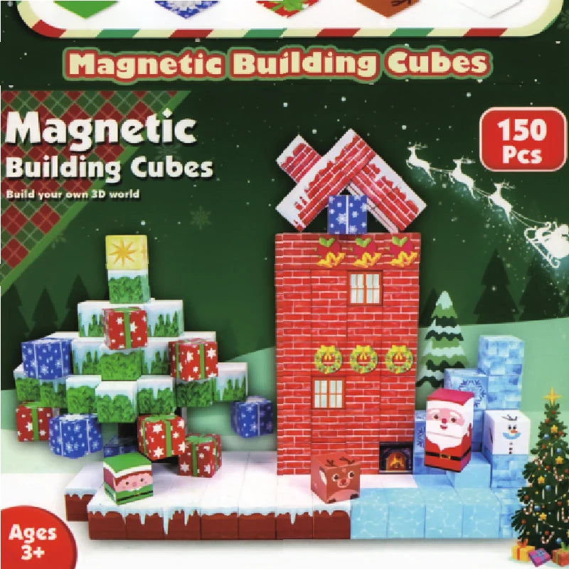 Build your Christmas world magnetic cube magnet stone building blocks kids gift puzzle boy toy magnetic Assemble the model